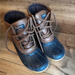 Sperry Kids Two-Tone Brown and Black Boots size 1